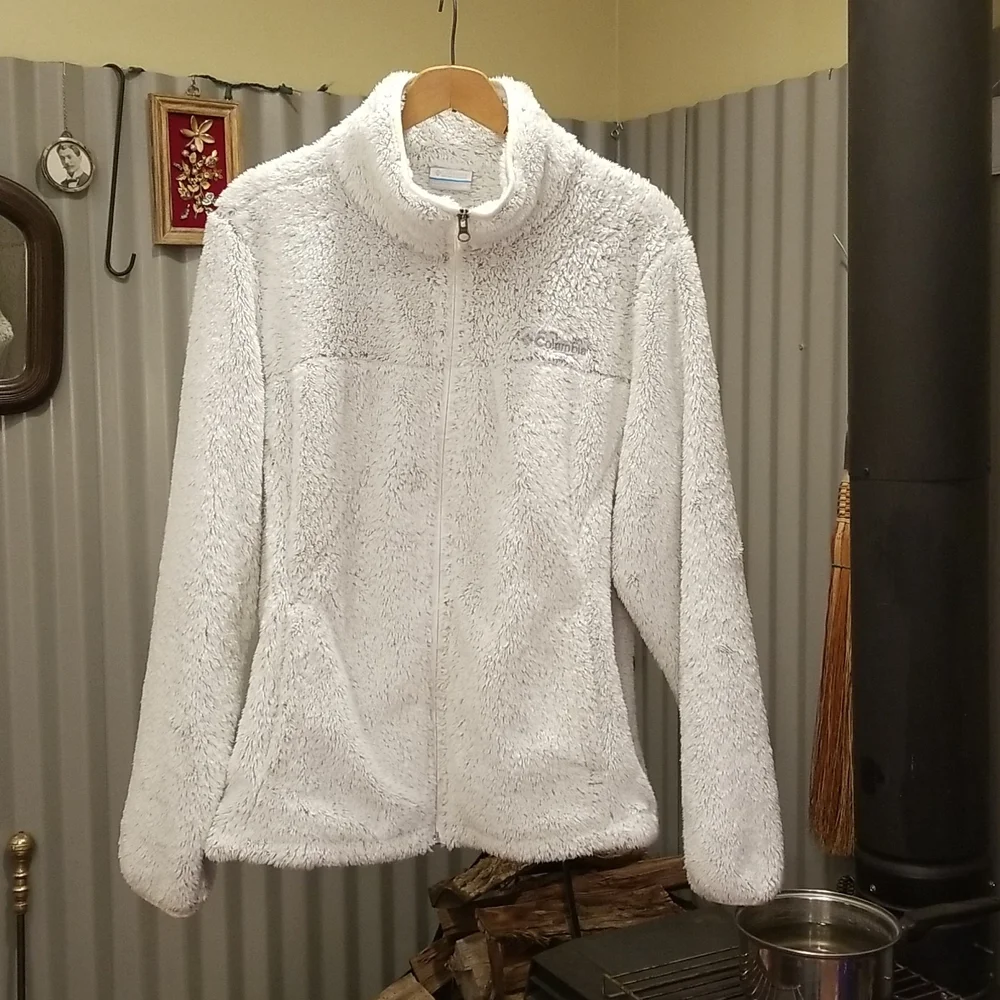 Columbia XL women's plush fleece jacket full zip 2 pockets polyester Like new - Picture 1 of 10
